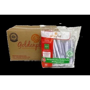 CAIXA KIT GARFO E FACA BRANCO GOLDEN 8X50 UNIDADES (400 UNIDADES TOTAL)