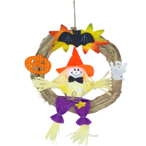 ESPANTALHO HALLOWEEN 30CM GUIRLANDA DE PORTA